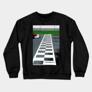 Racing car crosses the finish line Crewneck Sweatshirt